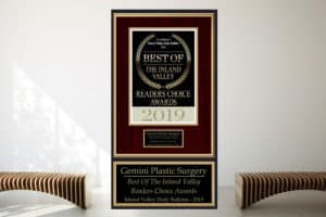 Best of Inland Empire Readers Choice Awards 2019 awarded to Gemini Plastic Surgery in Rancho Cucamonga, Inland Empire, CA