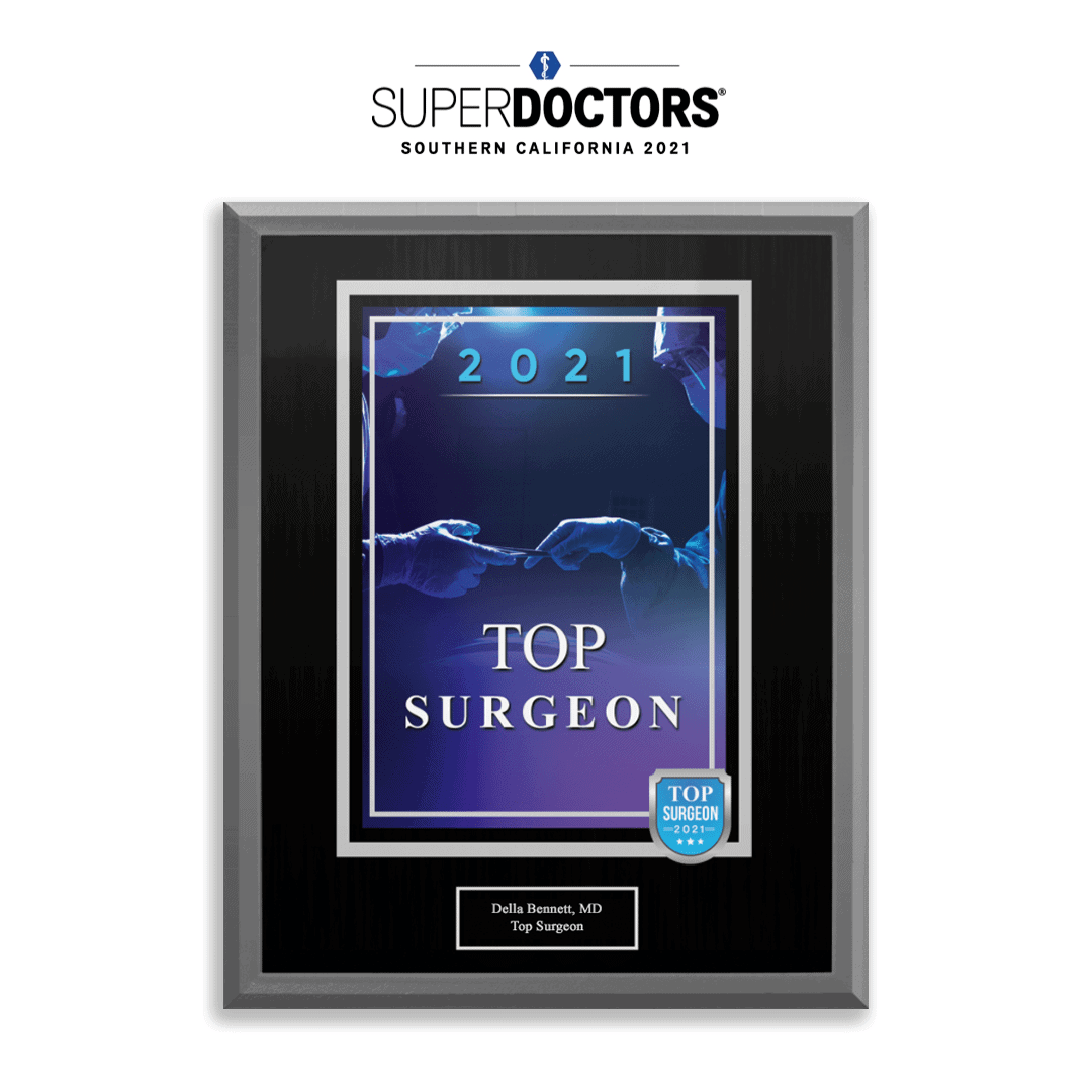 Super Doctors Southern California Top Surgeon 2021 Awarded to Dr. Della Bennett, MD of Gemini Plastic Surgery & Med Spa in Rancho Cucamonga, Chino Hills, Inland Empire.